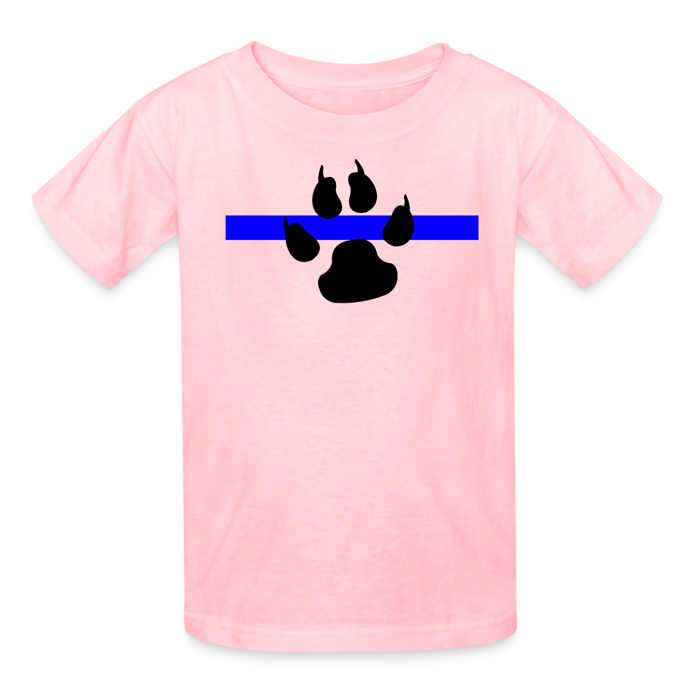 Kids' T-Shirt - Thin Blue Line K-9 Paw - pink