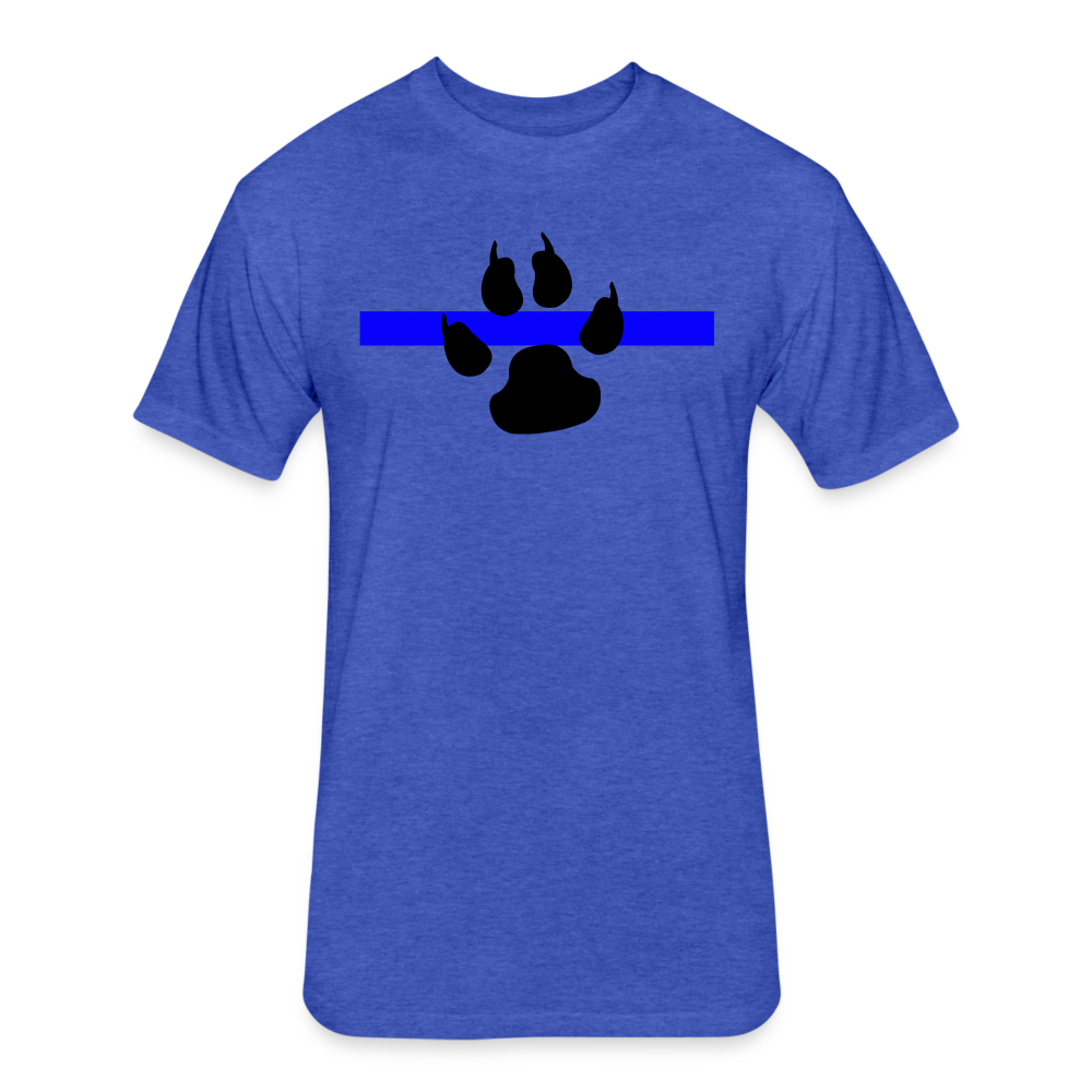 Unisex Poly/Cotton/ T-Shirt by Next Level - Thin Blue Line K-9 Paw - heather royal