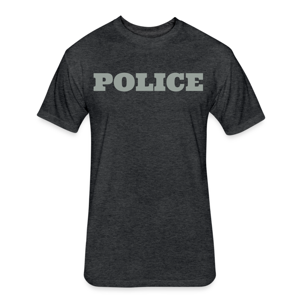 Unisex Poly/Cotton T-Shirt by Next Level - Police/Flag - heather black