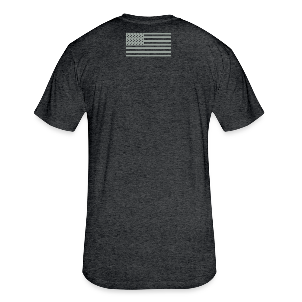 Unisex Poly/Cotton T-Shirt by Next Level - Police/Flag - heather black