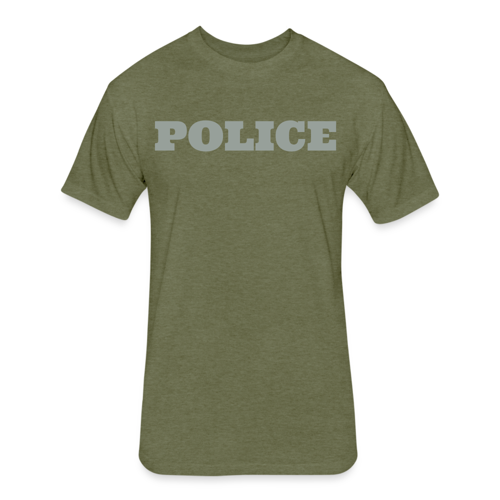Unisex Poly/Cotton T-Shirt by Next Level - Police/Flag - heather military green
