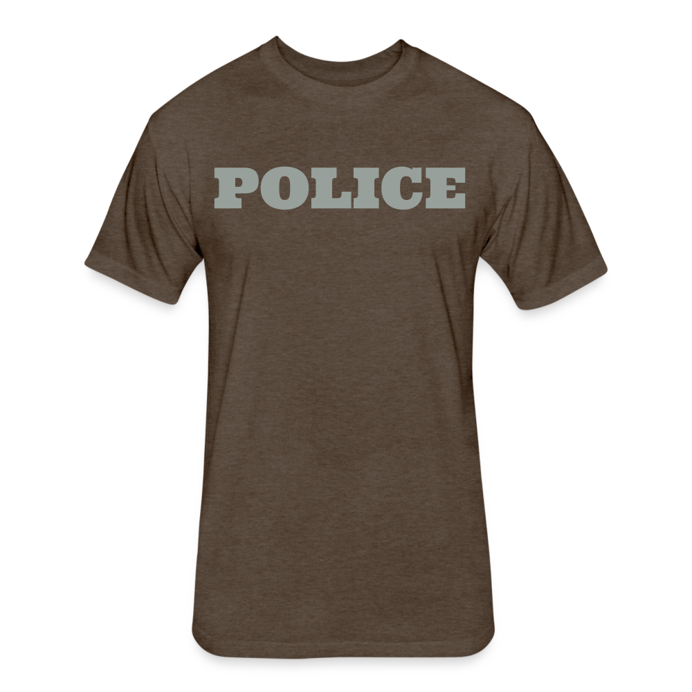 Unisex Poly/Cotton T-Shirt by Next Level - Police/Flag - heather espresso