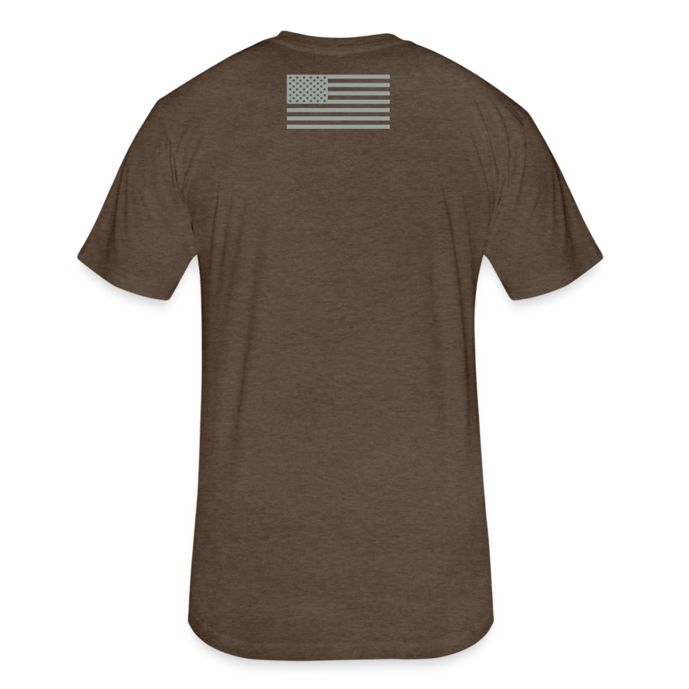 Unisex Poly/Cotton T-Shirt by Next Level - Police/Flag - heather espresso