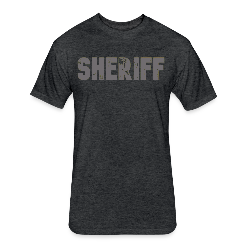 Unisex Poly/Cotton T-Shirt by Next Level - Sheriff Front and Back - heather black