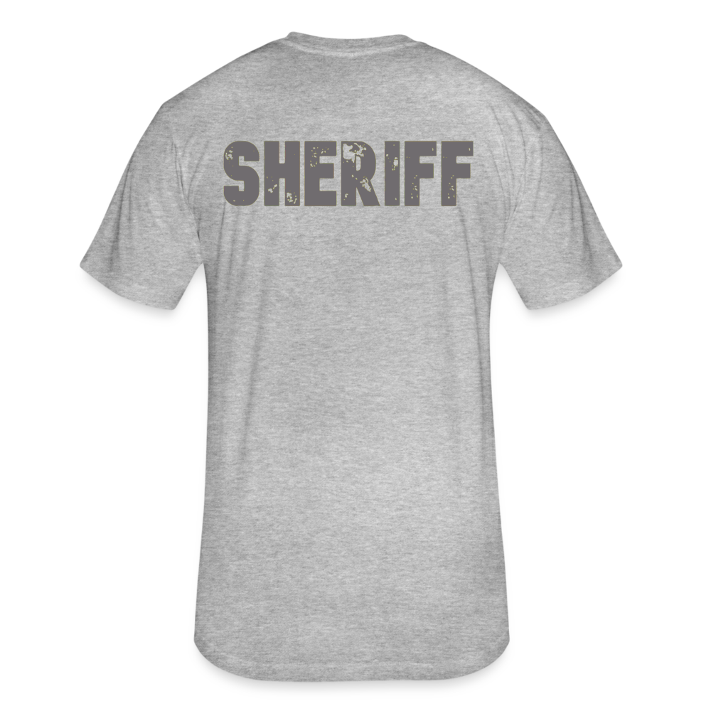 Unisex Poly/Cotton T-Shirt by Next Level - Sheriff Front and Back - heather gray