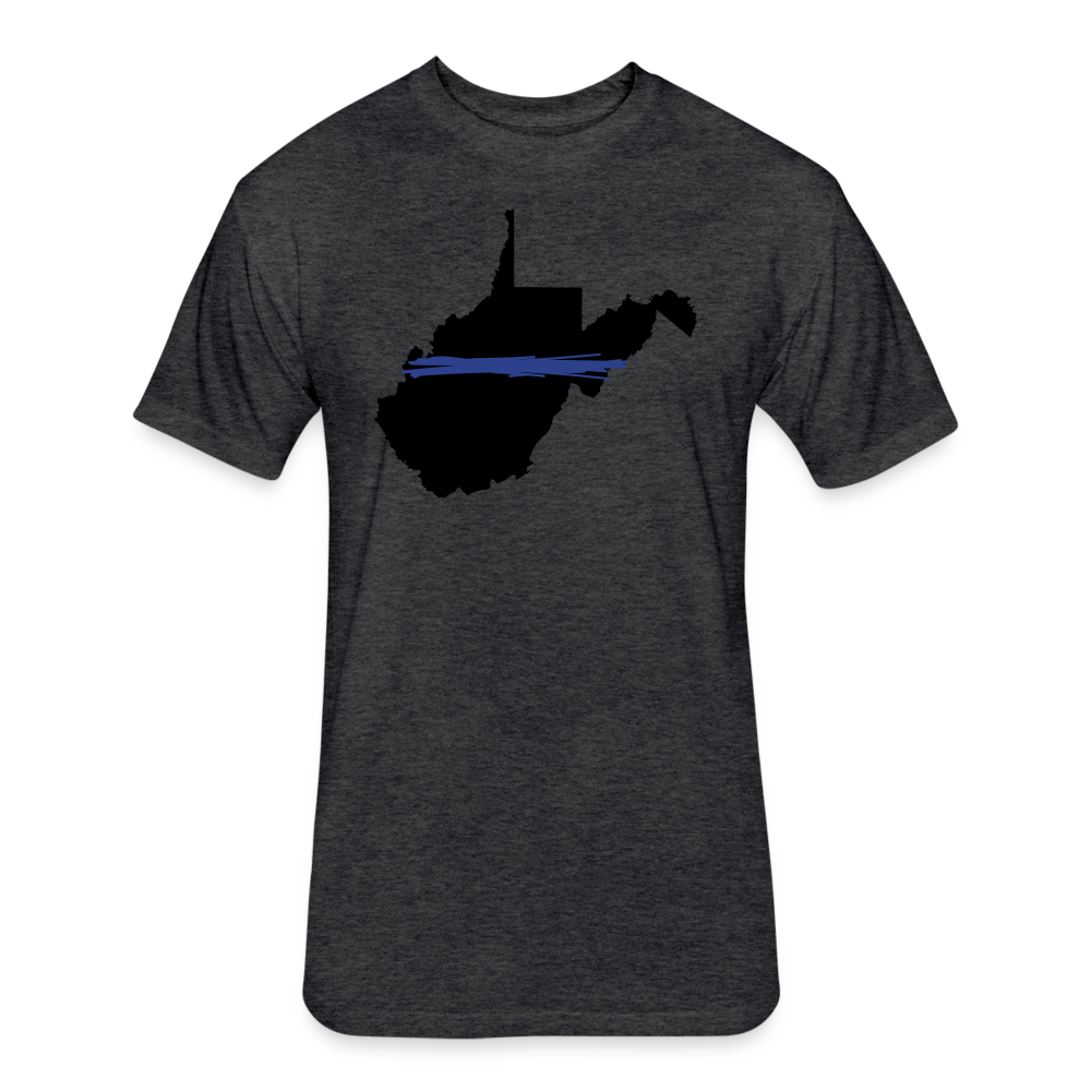 Unisex Poly.Cotton T-Shirt by Next Level - West Virginia Thin Blue Line - heather black