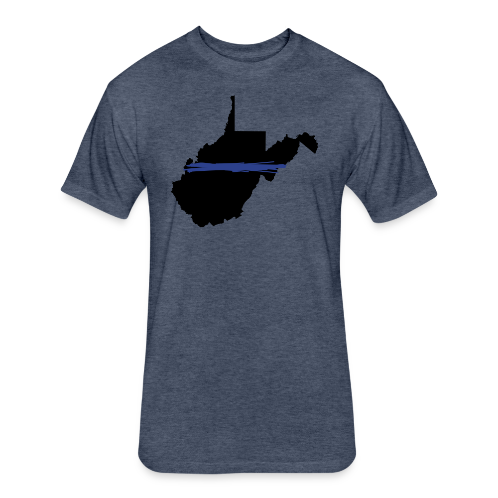 Unisex Poly.Cotton T-Shirt by Next Level - West Virginia Thin Blue Line - heather navy