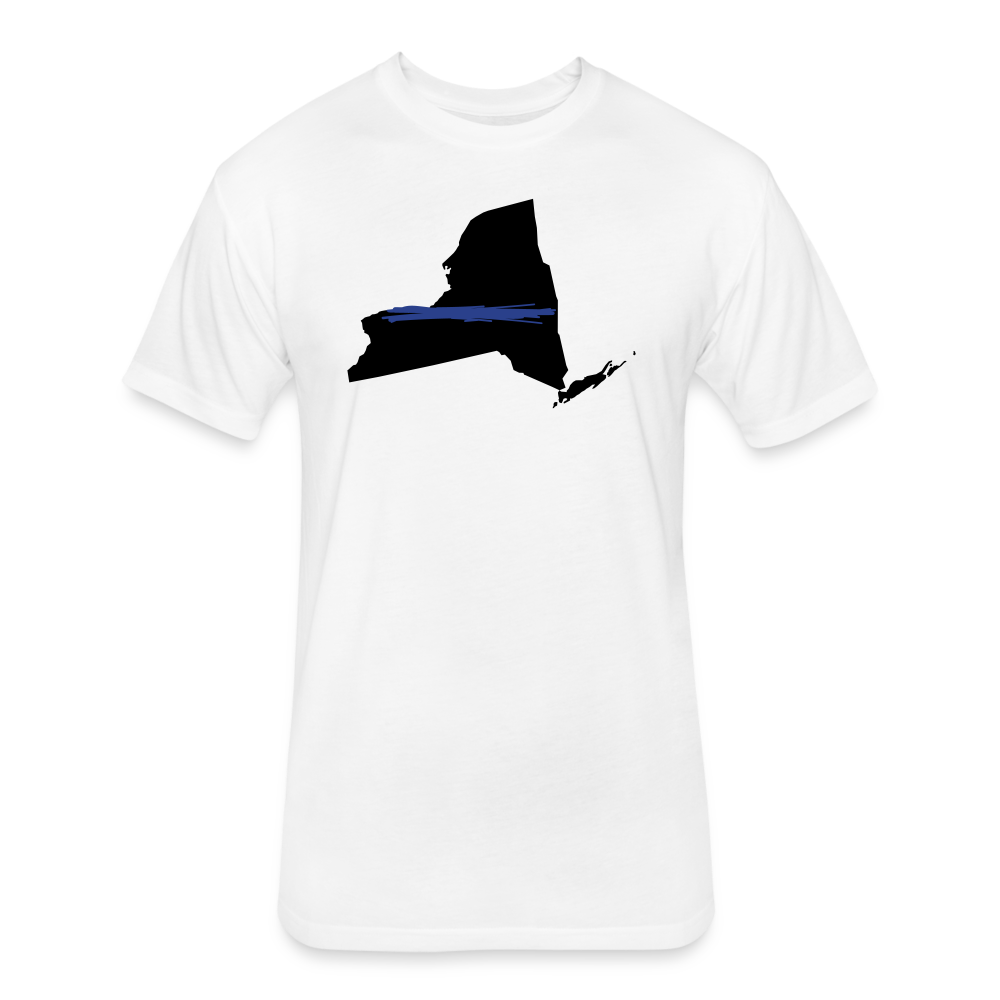 Unisex Poly/Cotton T-Shirt by Next Level - New York Thin Blue Line - white