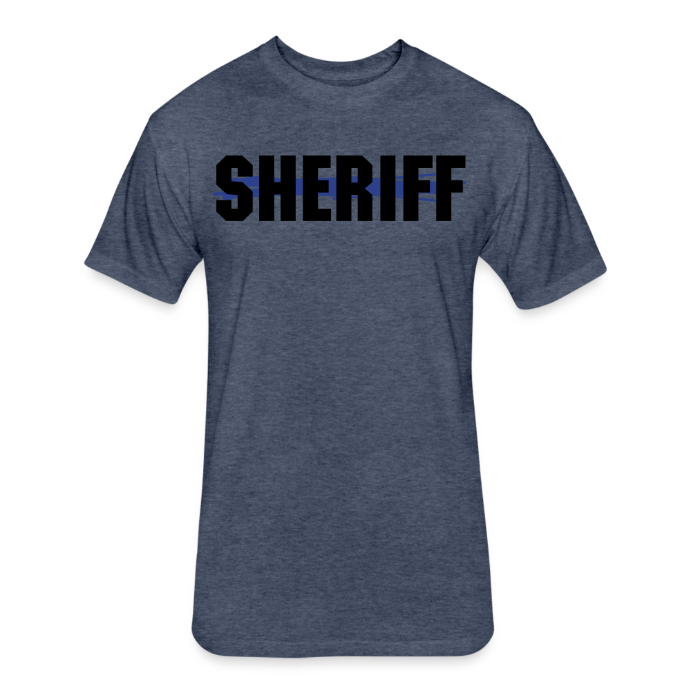 Unisex Poly/Cotton T-Shirt by Next Level - Sheriff Blue Line - heather navy