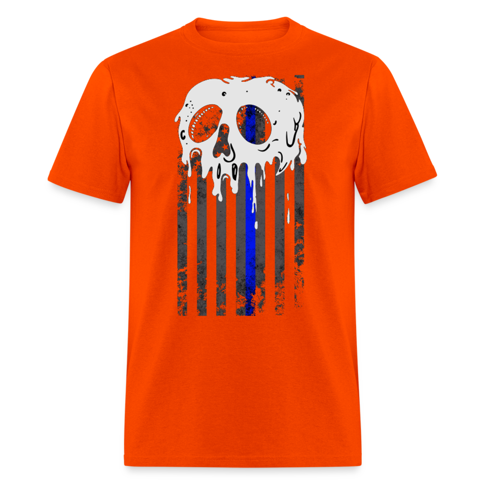 Unisex Classic T-Shirt - Thin Blue Line Halloween Skull - orange