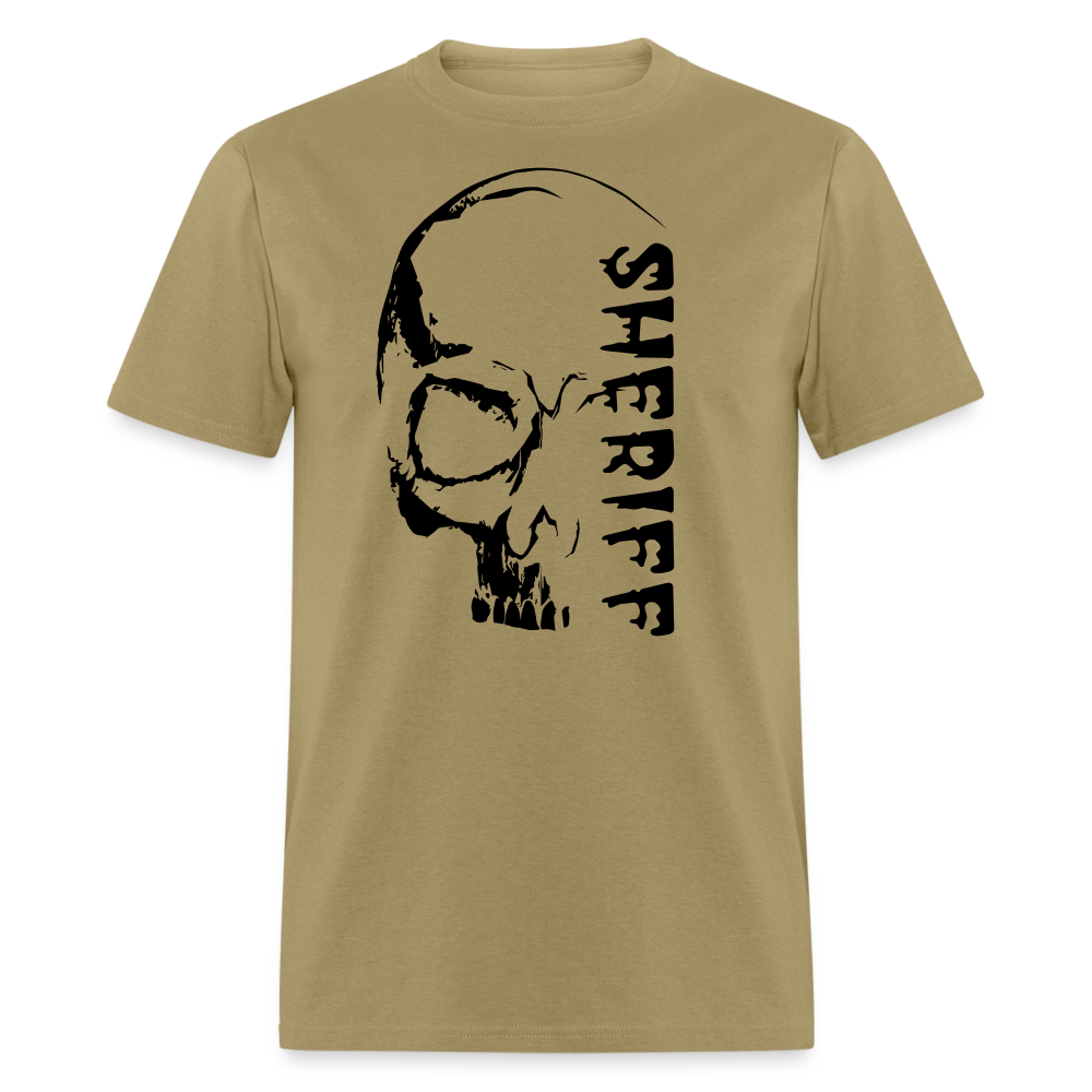 Unisex Classic T-Shirt - Halloween Sheriff Skull - khaki