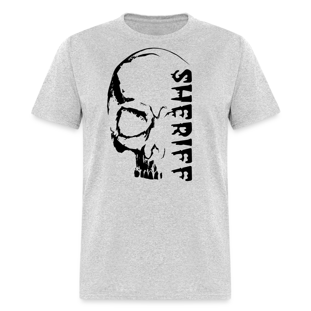 Unisex Classic T-Shirt - Halloween Sheriff Skull - heather gray