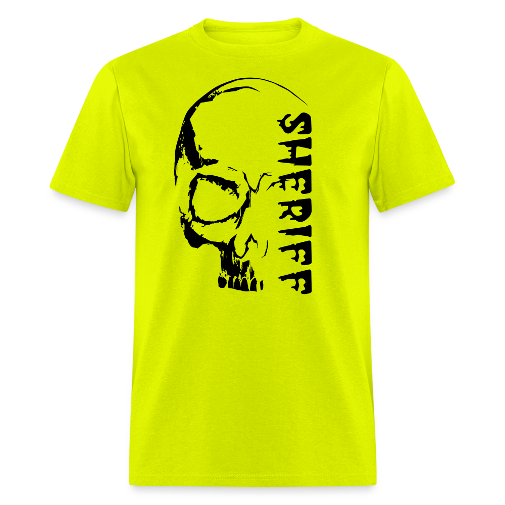 Unisex Classic T-Shirt - Halloween Sheriff Skull - safety green