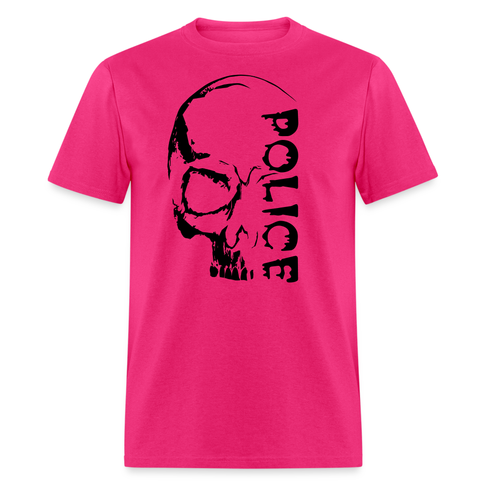 Unisex Classic T-Shirt - Halloween Police Skull - fuchsia