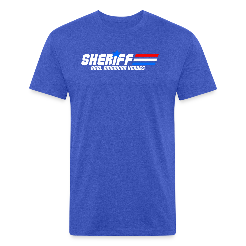 Unisex Poly/Cotton T-Shirt by Next Level - Sheriff "Real American Heroes" - heather royal