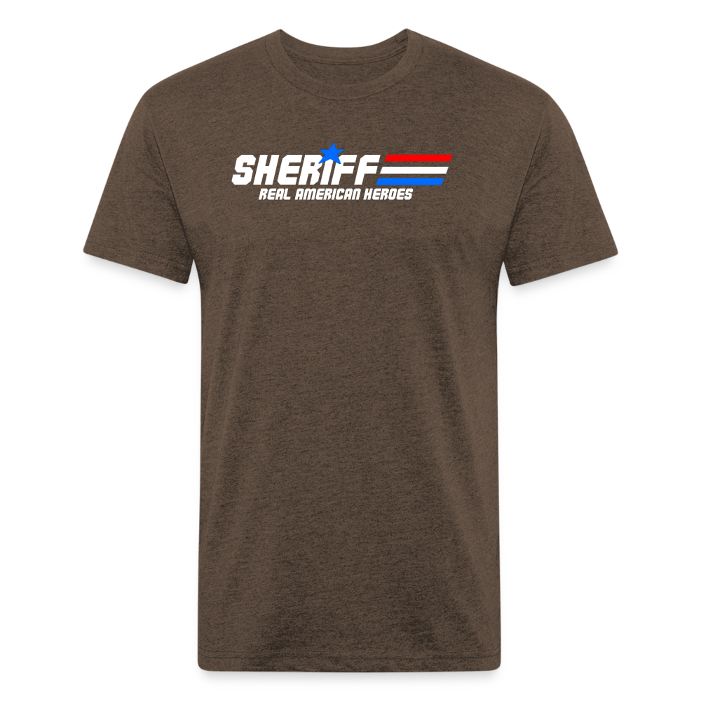 Unisex Poly/Cotton T-Shirt by Next Level - Sheriff "Real American Heroes" - heather espresso