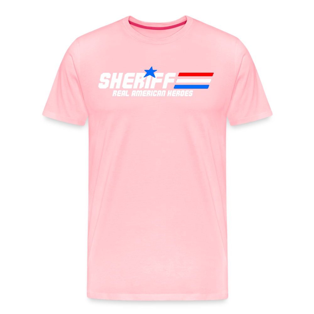 Men's Premium T-Shirt - Sheriff "Real American Heroes" - pink