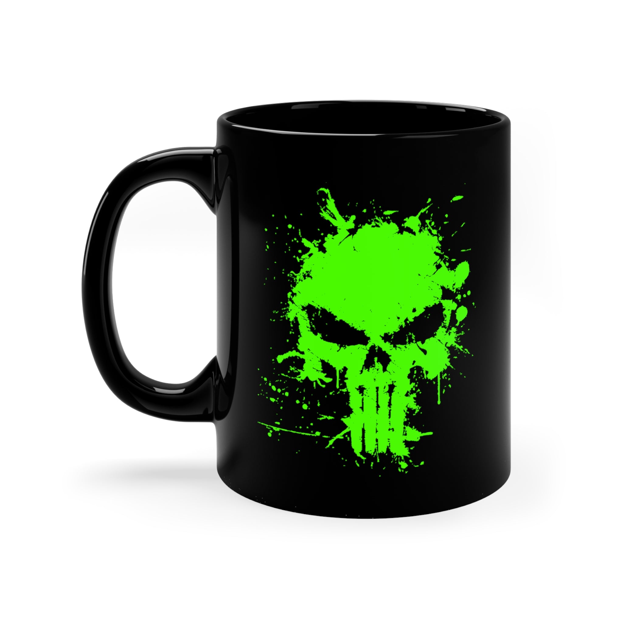 Black mug 11oz - Punisher Splatter Green