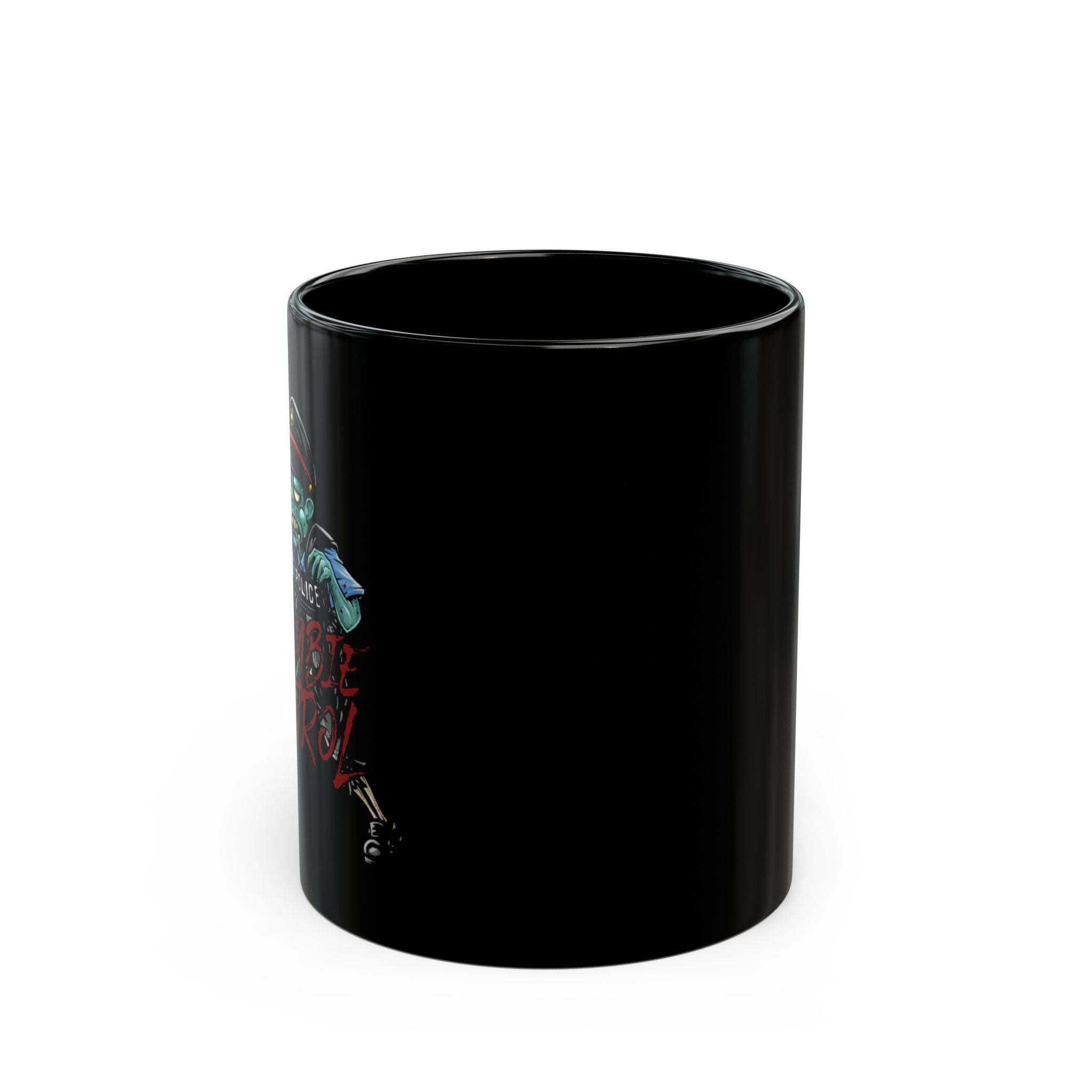 Black mug 11oz - Police Zombie Patrol Halloween