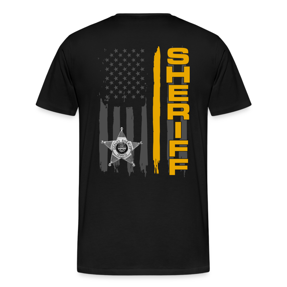 Men's Premium T-Shirt - Ohio Sheriff Vertical Flag Fr and Bk - black