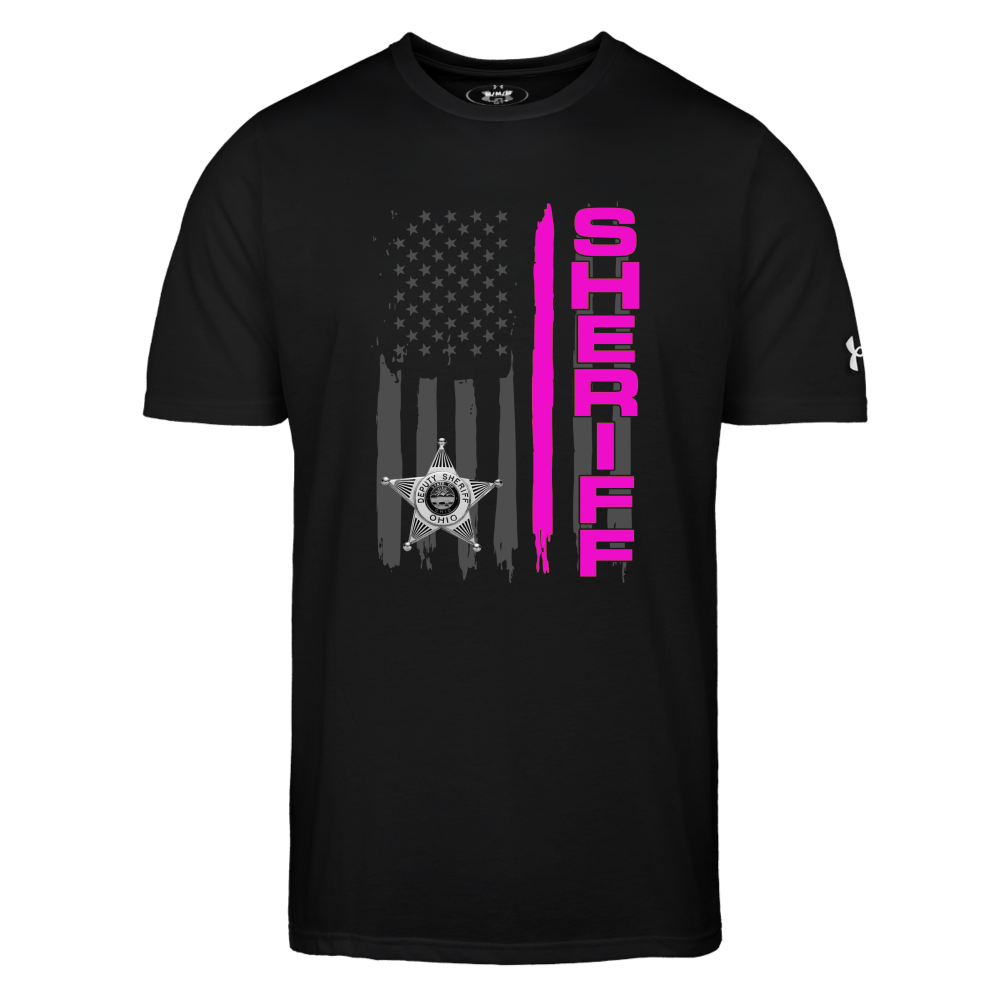 Under Armour Men's Athletic 2.0 T-Shirt - Ohio Sheriff Vertical Flag Pink - black