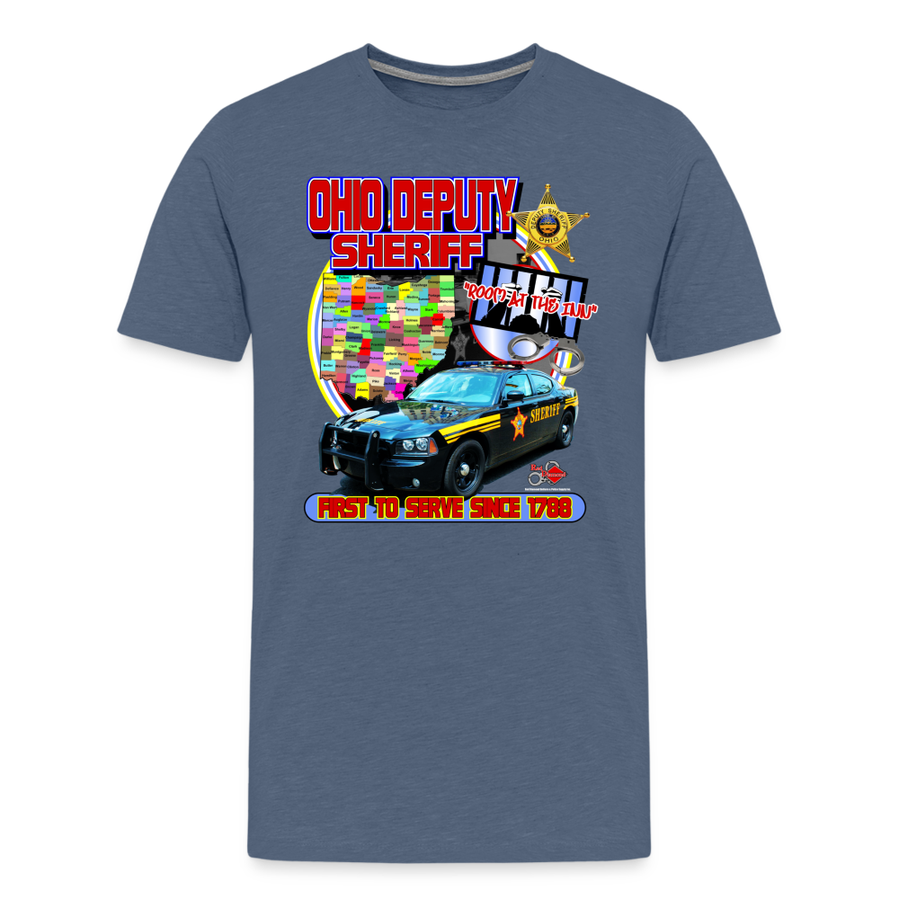 Men's Premium T-Shirt - Ohio Sheriff "Room at the Inn" - heather blue