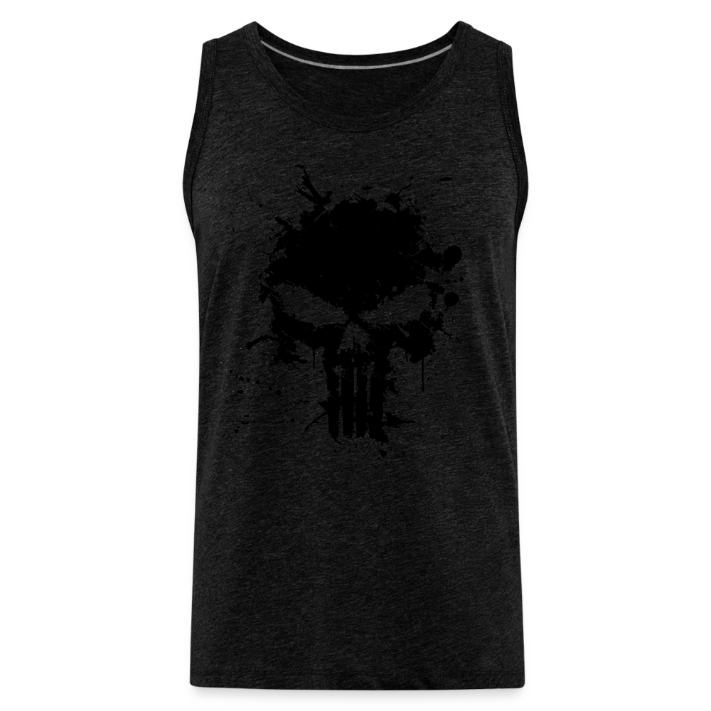 Men’s Premium Tank - Punisher Splatter - charcoal grey