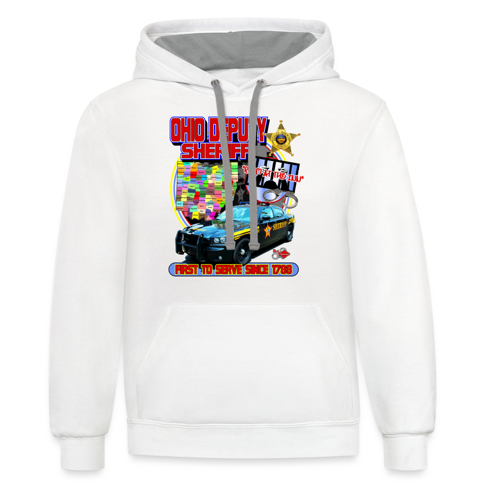 Contrast Hoodie - Ohio Sheriff "Room at the Inn" - white/gray