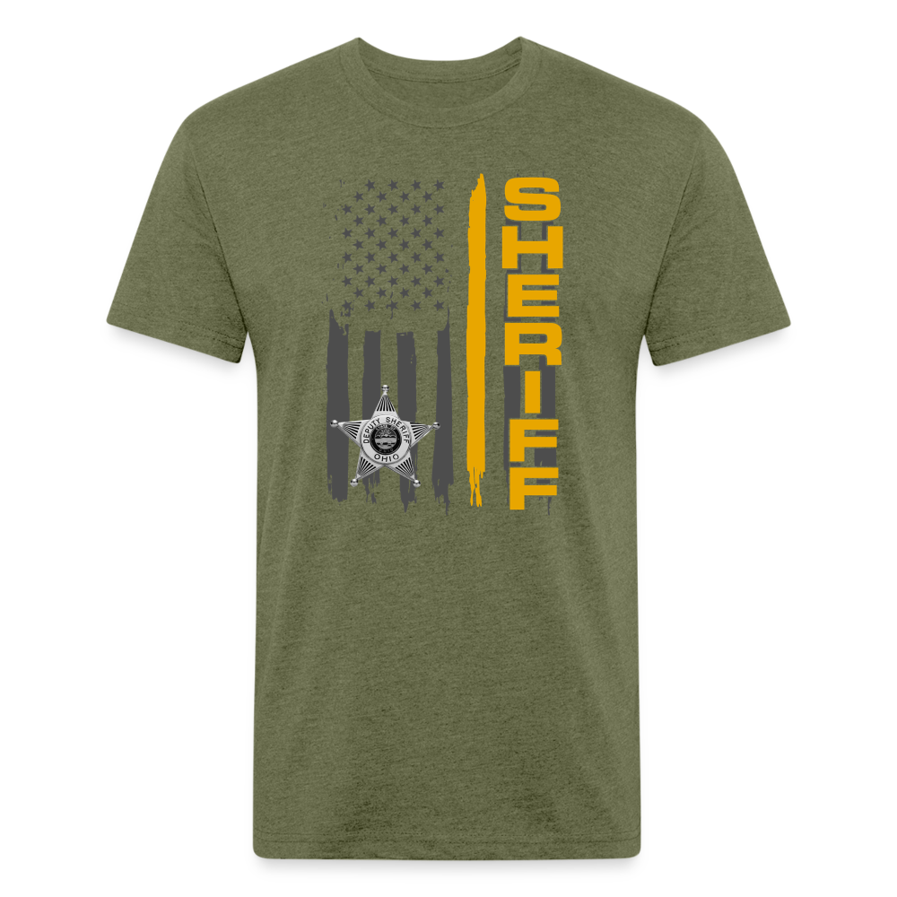 Unisex Poly/Cotton T-Shirt by Next Level - Ohio Sheriff Vertical - heather military green