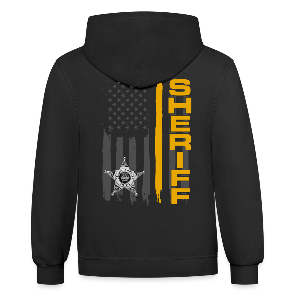 Contrast Hoodie - Ohio Sheriff Vertical - Front and Back - black/asphalt