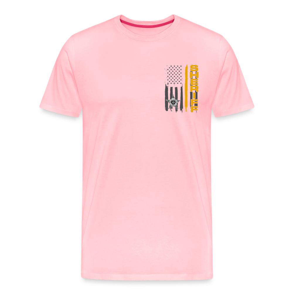 Men's Premium T-Shirt - Ohio Sheriff Vertical Flag Fr and Bk - pink