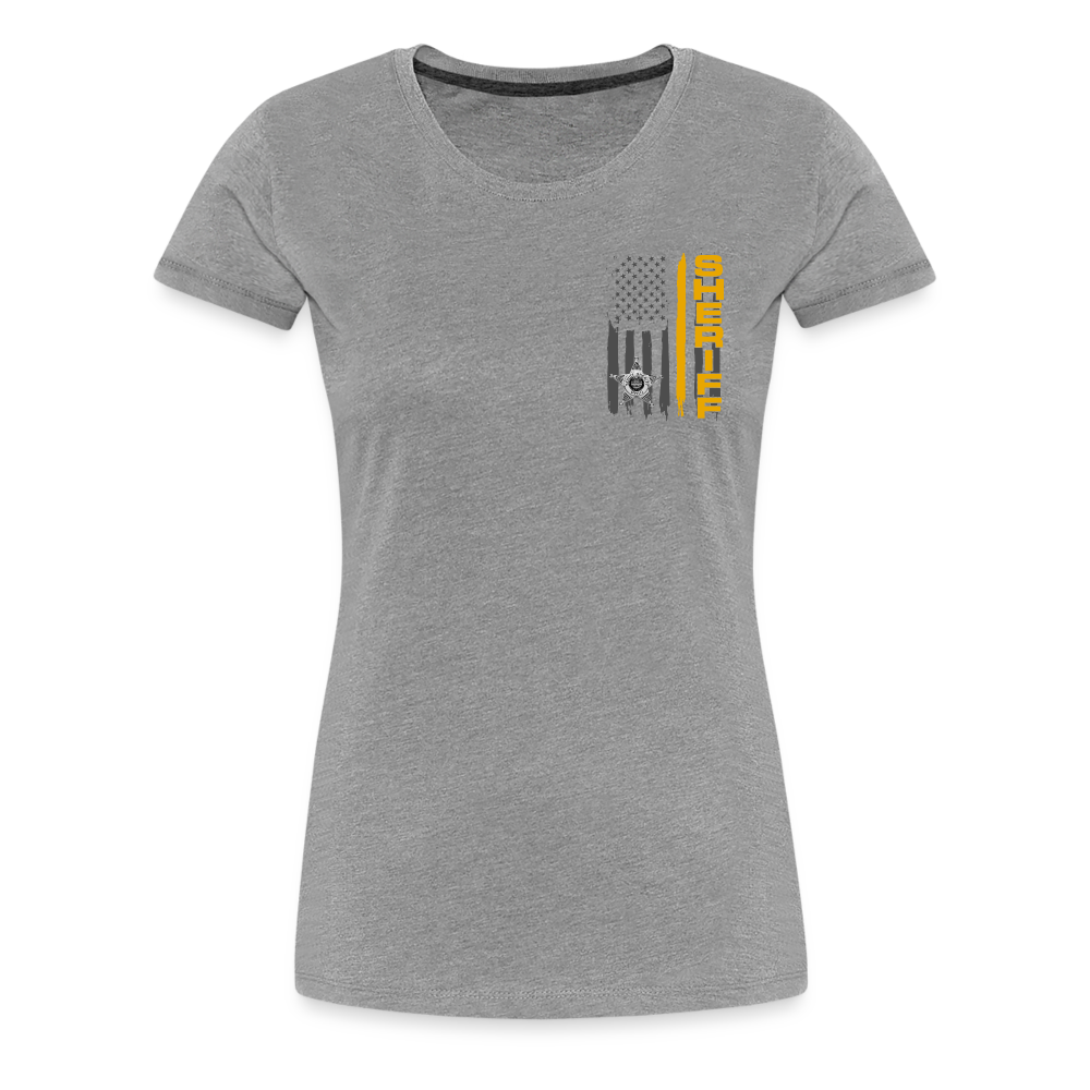 Women’s Premium T-Shirt - Ohio Sheriff Vertical Flag - Fr and Bk - heather gray