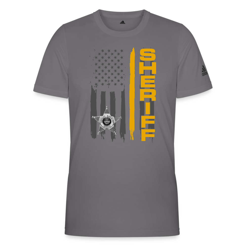 Adidas Men's Recycled Performance T-Shirt - Ohio Sheriff Vertical Flag - slate