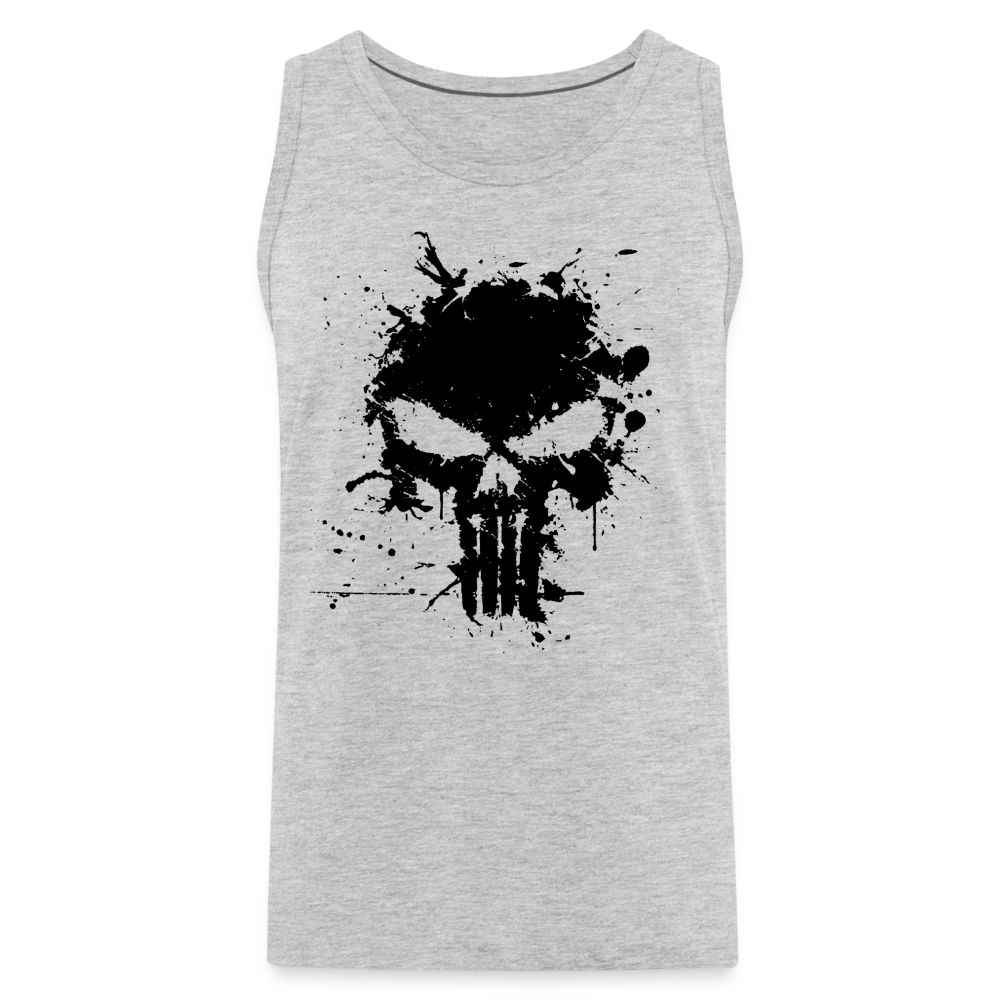 Men’s Premium Tank - Punisher Splatter - heather gray