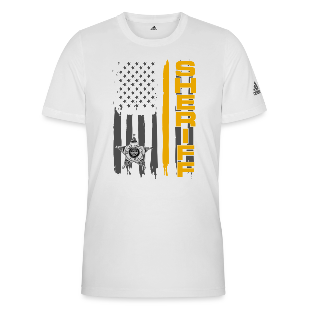 Adidas Men's Recycled Performance T-Shirt - Ohio Sheriff Vertical Flag - white