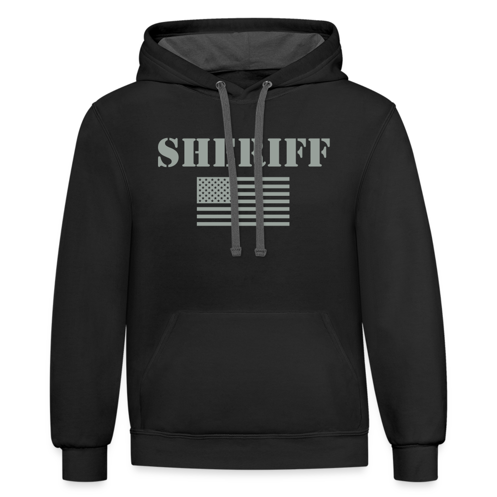 Contrast Hoodie - Sheriff Flag - black/asphalt