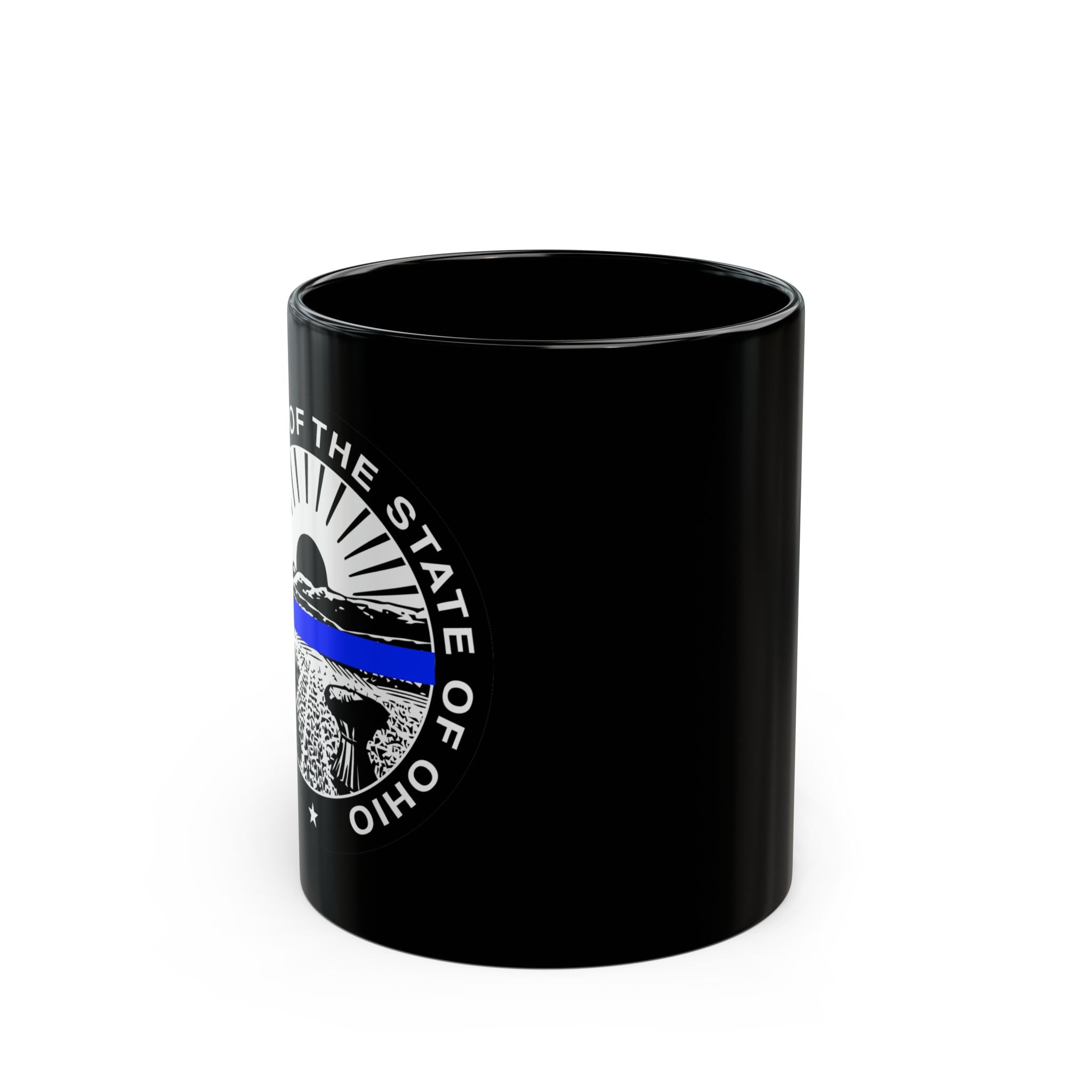 Blue Line Ohio Seal - Black Mug (11oz, 15oz)
