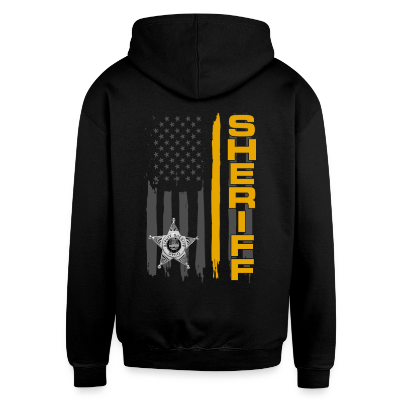Men’s Unisex Contrast Hoodie - Ohio Sheriff Vertical Flag front and back