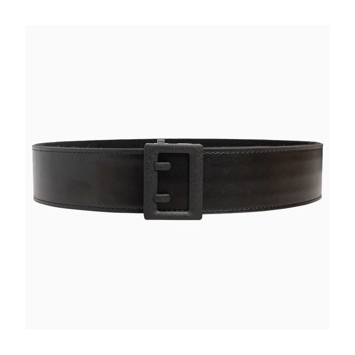 Nexbelt Black Leather Duty Ratchet Belt, Matte Black Buckle, 2.25" [57 mm]