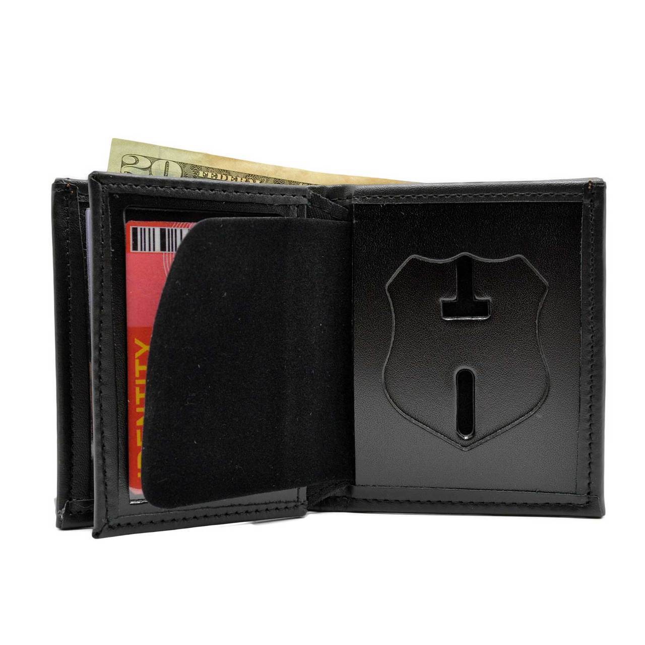 Tri-Fold Badge Wallet Single ID Window & 3 CC Slots - Perfect Fit