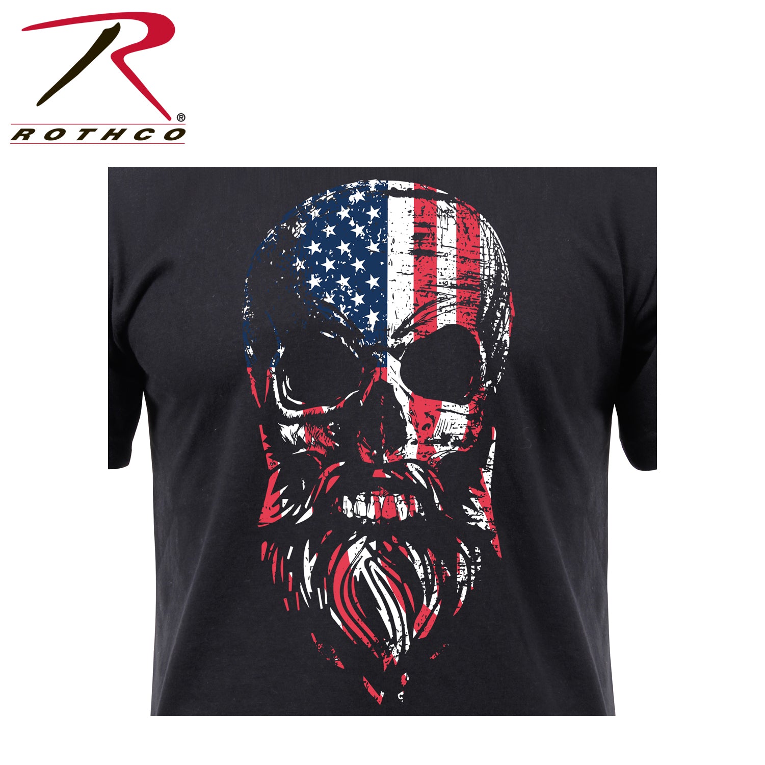 Rothco US Flag Bearded Skull T-Shirt