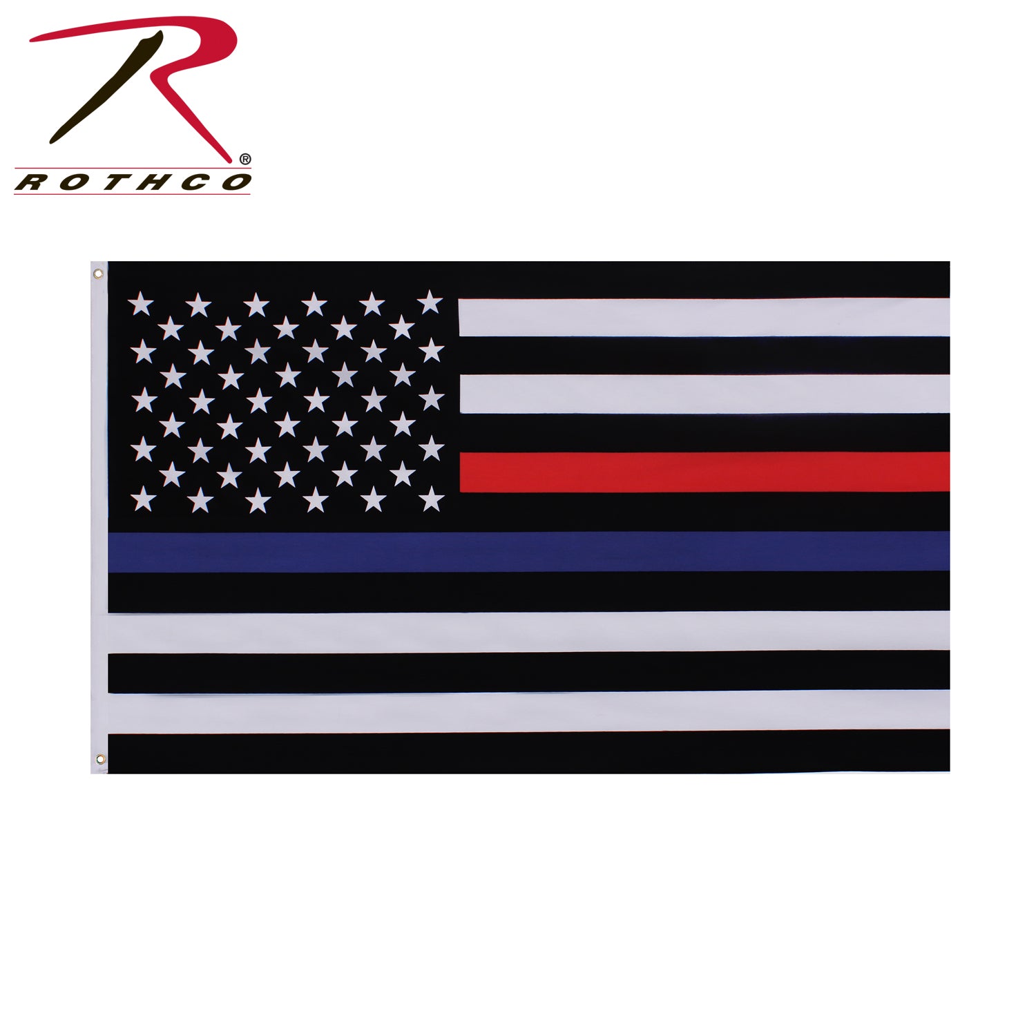 Thin Blue Line & Thin Red Line Dual American Flag – 3x5 Ft Polyester With Grommets
