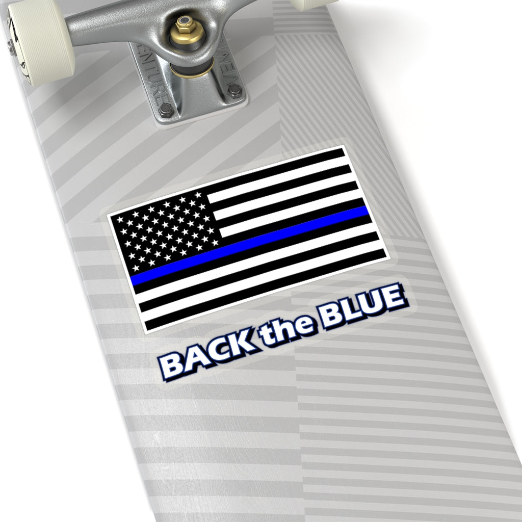 Kiss-Cut Stickers - Blue Line Flag - Back the Blue
