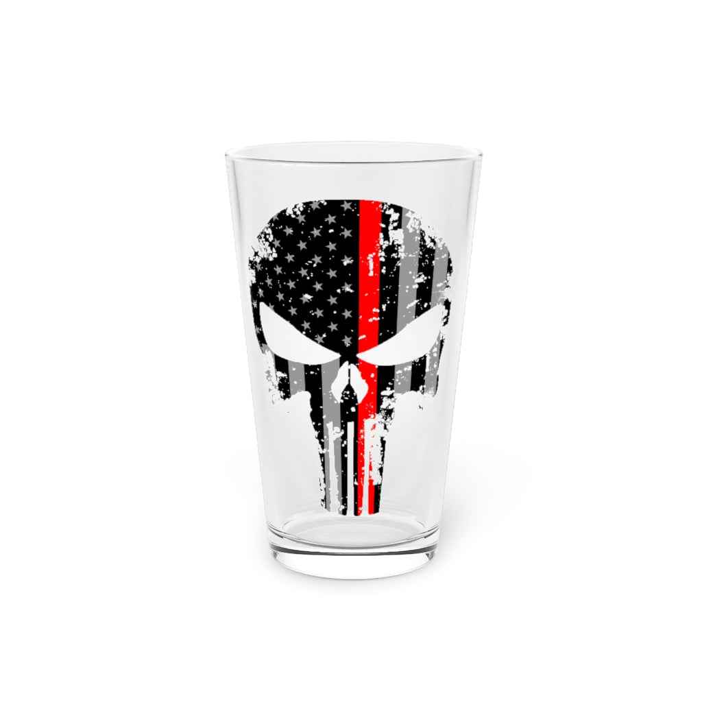 Pint Glass, 16oz - Punisher Red Line
