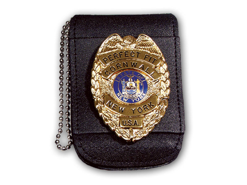 Universal Badge & ID Holder w/ Magnetic Closure & 30" Beaded Chain - red-diamond-uniform-police-supply
