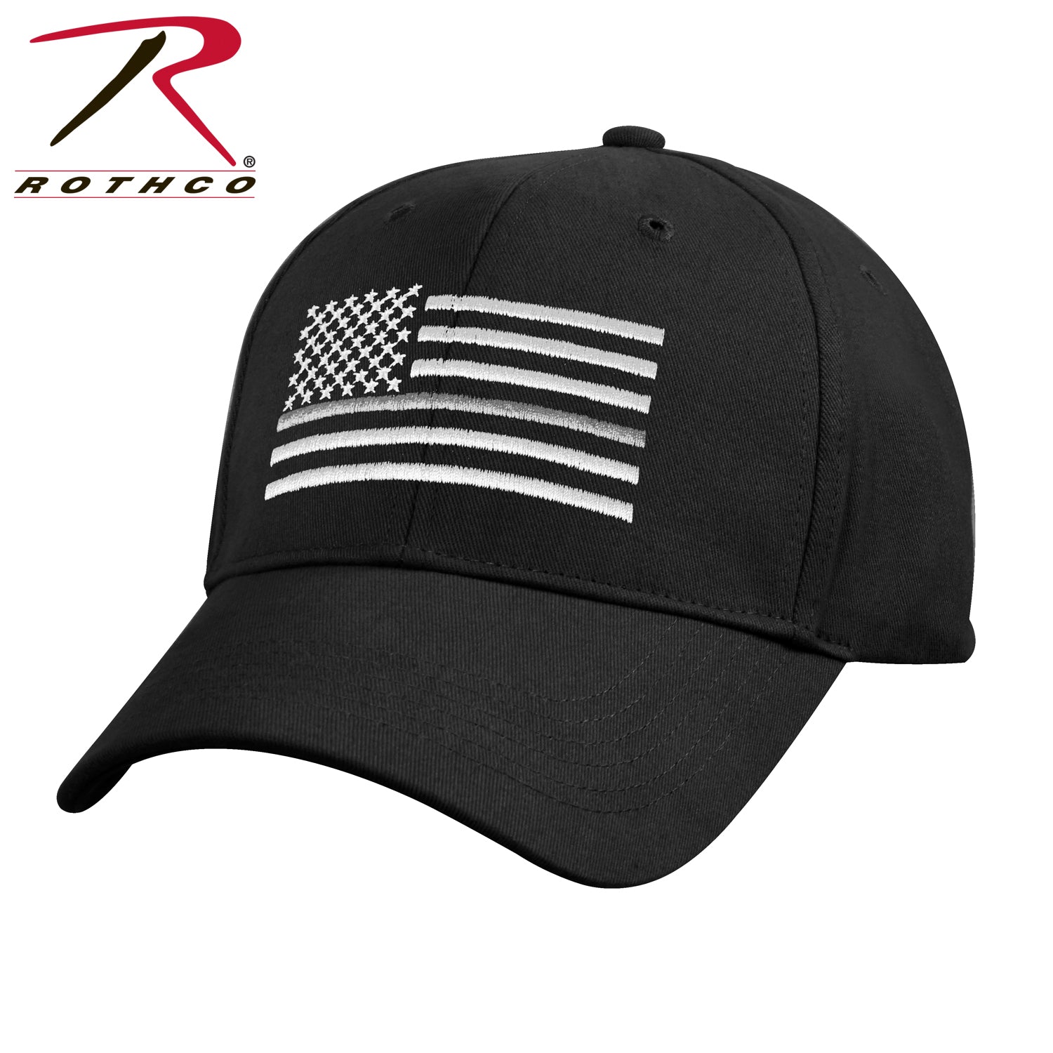 Rothco Thin Silver Line Flag Low Pro Cap - red-diamond-uniform-police-supply