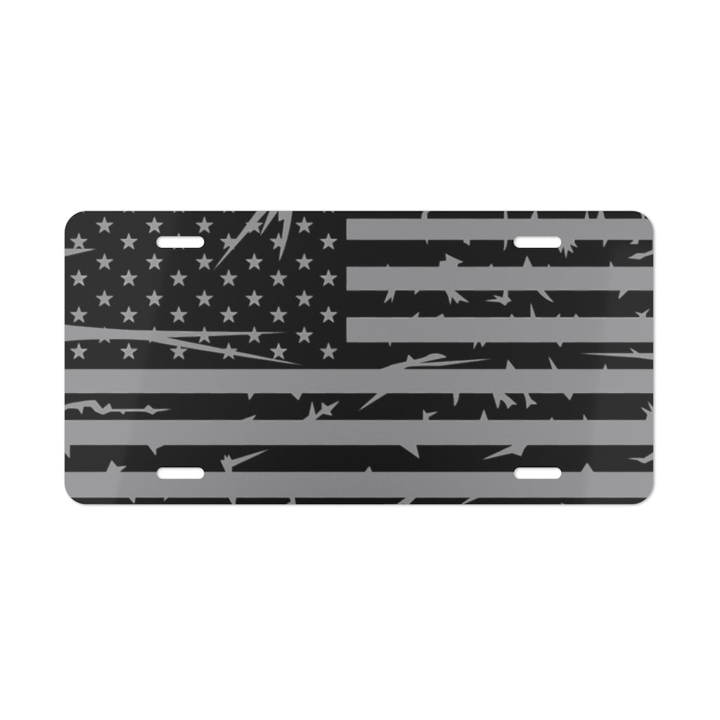 Aluminum License Plate - Subdued Flag