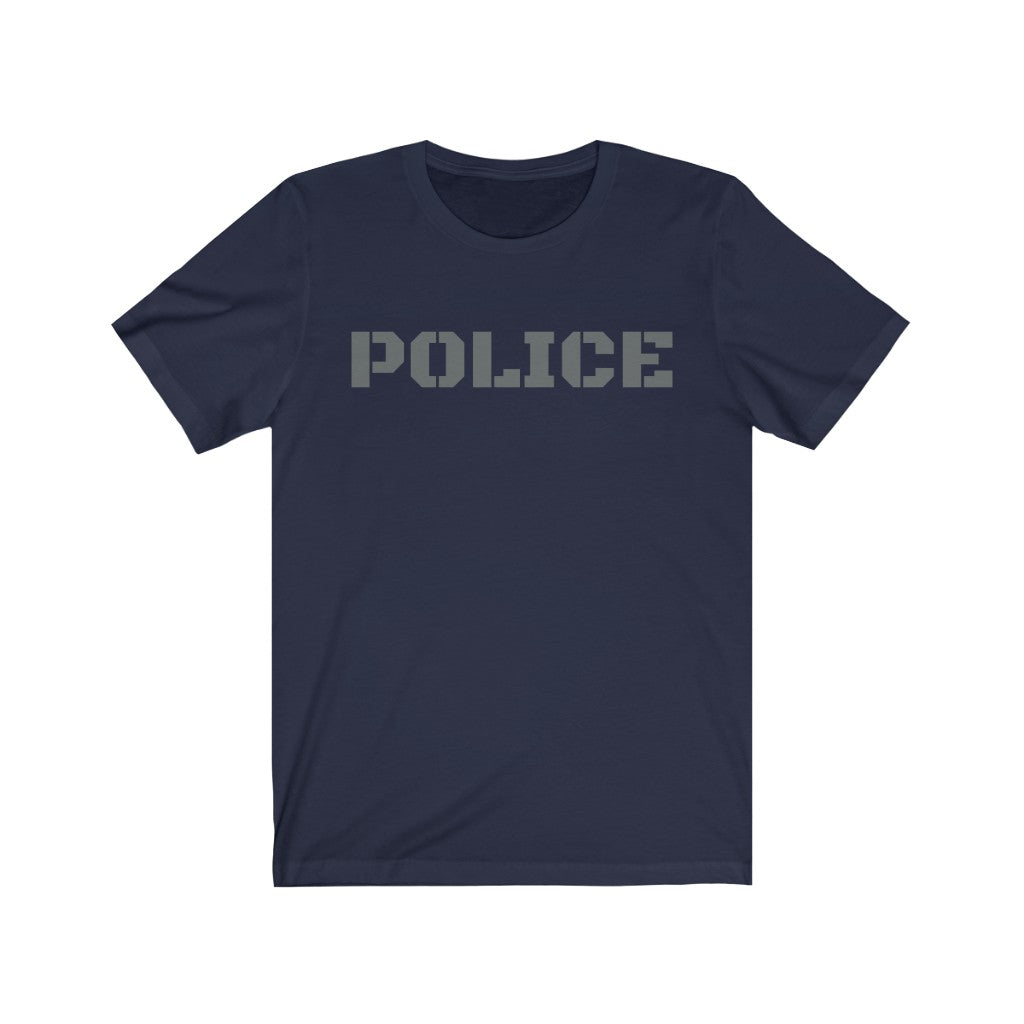 Unisex Jersey Short Sleeve Tee - "POLICE" Front and Back