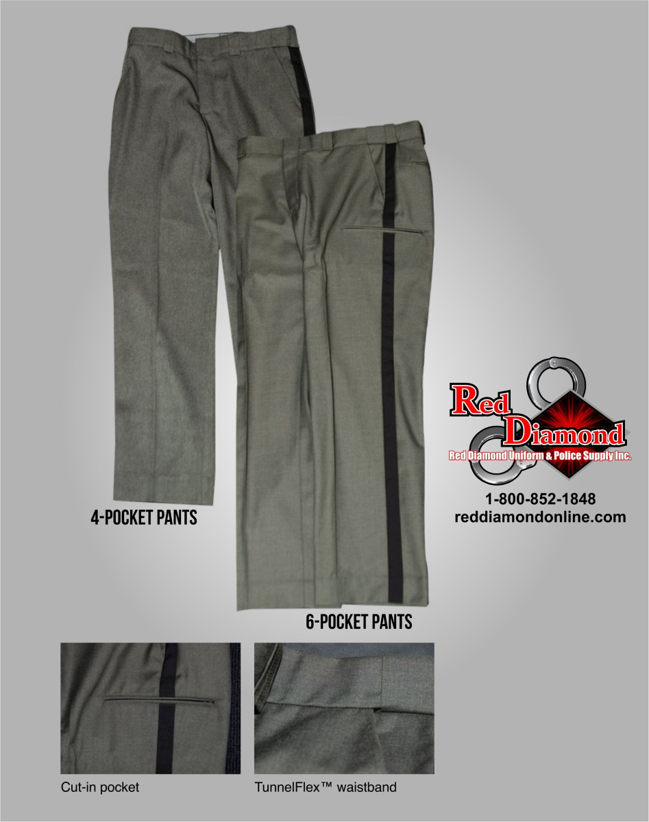 Blauer Ohio Sheriff Polyester Sheriff Pants - 4 Pocket - BSSA Approved - red-diamond-uniform-police-supply