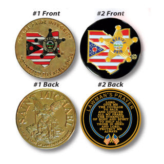 Challenge Coin with Ohio Buckeye Sheriff Association emblem - red-diamond-uniform-police-supply